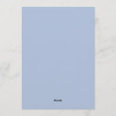 Slate Blue Airy Bloom Wedding Kaart (Achterkant)