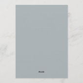 Slate Blue Alluring Winter Wedding Kaart (Achterkant)