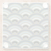 Slate Blue Art Deco Curve Patroon Glazen Onderzetter (Achterkant)