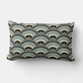 Slate Blue Art Deco Curve Patroon Kussen