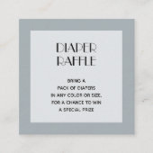 Slate Blue Baby shower Diaper Raffle Informatiekaartje (Voorkant)