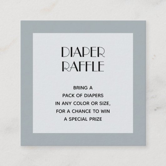 Slate Blue Baby shower Diaper Raffle Informatiekaartje (Voorkant)
