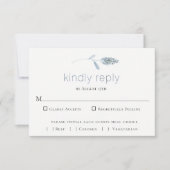 Slate Blue Botanische bruiloft RSVP Kaart (Voorkant)