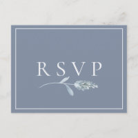 Slate Blue Botanische Trouw-RSVP Nummerverzoek
