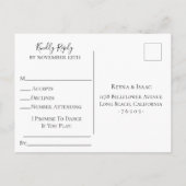 Slate Blue Botanische Trouw-RSVP Nummerverzoek Uitnodiging Briefkaart (Achterkant)