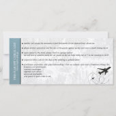 Slate Blue Brazilië Bruiloft Boarding Pass uitnodi (Achterkant)