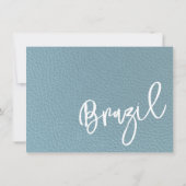 Slate Blue Brazilië Paspoort Bedankkaart (Achterkant)