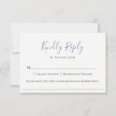 Slate Blue Bruiloft Voedsel Allergie RSVP Kaart (Voorkant)