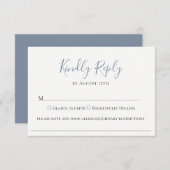 Slate Blue Bruiloft Voedsel Allergie RSVP Kaart (Voorkant / Achterkant)
