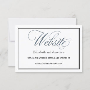 Slate Blue Bruiloft Website Behuizing Kaart