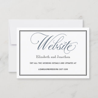 Slate Blue Bruiloft Website Behuizing Kaart