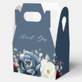 Slate Blue Burgundy White Ivory Boho Vrijgezellenf Bedankdoosjes (Geopend)