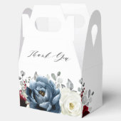 Slate Blue Burgundy White Ivory Boho Vrijgezellenf Bedankdoosjes (Geopend)