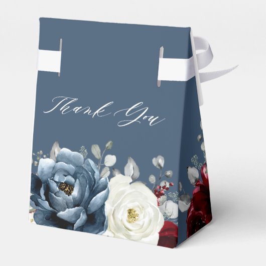 Slate Blue Burgundy White Ivory Boho Vrijgezellenf Bedankdoosjes (Achterkant)