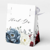 Slate Blue Burgundy White Ivory Boho Vrijgezellenf Bedankdoosjes (Achterkant)