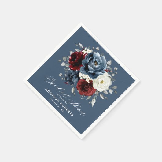 Slate Blue Burgundy White Ivory Boho Vrijgezellenf Servet (Hoek)