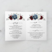 Slate Blue Burgundy White Ivory Floral Wedding (Binnen)