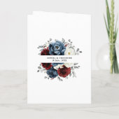 Slate Blue Burgundy White Ivory Floral Wedding (Achterkant)