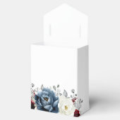 Slate Blue Burgundy White Ivory Floral Wedding Bedankdoosjes (Geopend)