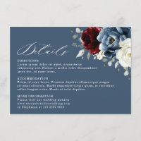 Slate Blue Burgundy White Ivory Floral Wedding En