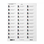 Slate Blue Burgundy White Ivory Return Address Etiket (Full Sheet)
