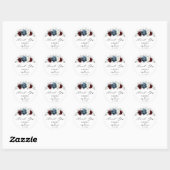 Slate Blue Burgundy White Ivory Wedding Bedankt Ronde Sticker (Vel)