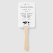 Slate Blue Burgundy White Ivory Wedding Programme Handwaaier (Achterkant)