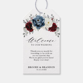 Slate Blue Burgundy White Ivory Wedding Welcome Cadeaulabel