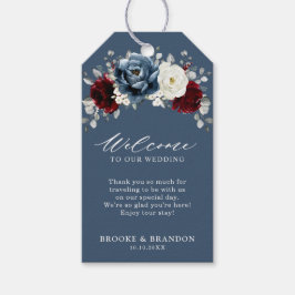 Slate Blue Burgundy White Ivory Wedding Welcome Cadeaulabel