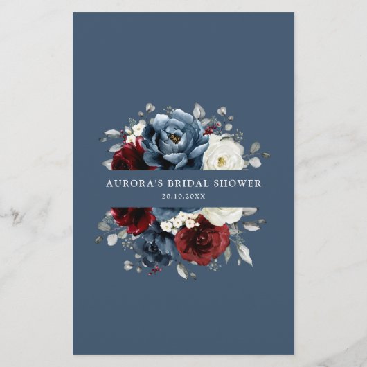 Slate Blue Burgundy White Vrijgezellenfeest Advice (Achterkant)