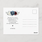 Slate Blue Burgundy White Vrijgezellenfeest Hartel Briefkaart (Achterkant)