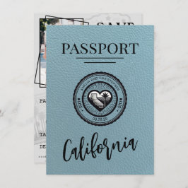 Slate Blue California Passport Bewaar de datum Save The Date