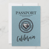 Slate Blue California Passport Wedding Kaart (Achterkant)