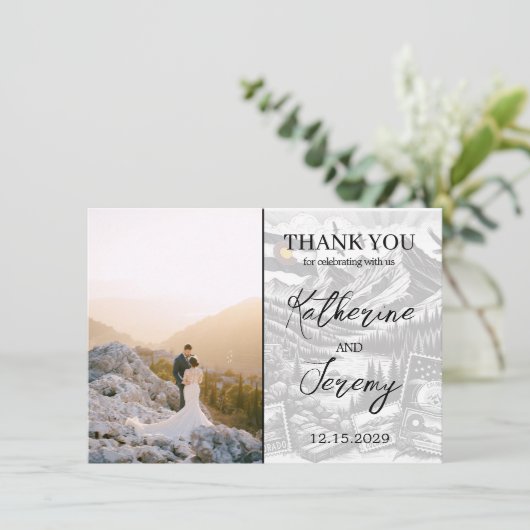 Slate Blue Colorado Passport bedankje Bedankkaart (Staand voorkant)