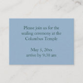 Slate Blue Diamonds Temple Sealing Uitnodiging Informatiekaartje (Voorkant)