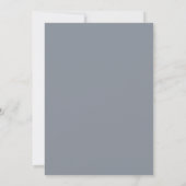 Slate Blue Distinguished Winter Wedding Kaart (Achterkant)