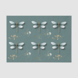 Slate Blue Dragonflies met Tarwe Tissuepapier