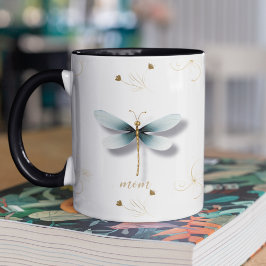 Slate Blue Dragonflies met Tarwe Tweekleurige Koffiemok