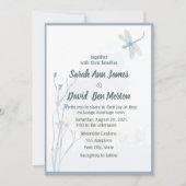 Slate Blue Dragonfly Eenvoudig groen bruiloft Kaart (Voorkant)