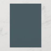 Slate Blue Elegant Kalligrafie Wedding Details Informatiekaartje (Achterkant)