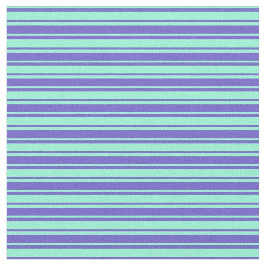 Slate Blue en Aquamarine Stripes/Lines Pattern Stof (Close Up)