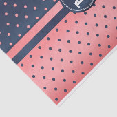 Slate Blue en Coral - Monogram Tissuepapier (Detail)