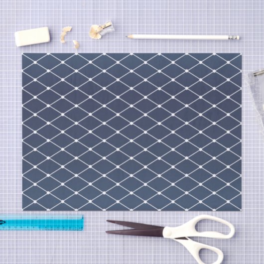  Slate Blue en Diamond Pattern Tissuepapier (Craft)