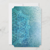 Slate Blue en Gold Mandala Wedding Invitations Kaart (Achterkant)