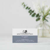 Slate Blue en White Lion Logo Visitekaartje (Staand voorkant)