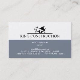 Slate Blue en White Lion Logo Visitekaartje