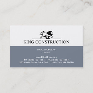 Slate Blue en White Lion Logo Visitekaartje