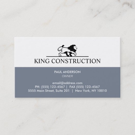 Slate Blue en White Lion Logo Visitekaartje (Voorkant)