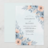 Slate Blue Ethereal Spring Wedding Kaart (Voorkant / Achterkant)