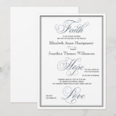 Slate Blue Faith Hope Love Christelijk Wedding Kaart (Voorkant / Achterkant)